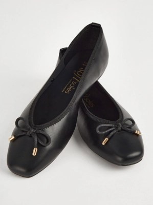 Wide Fit Black Ballet Shoes Women at ASDA