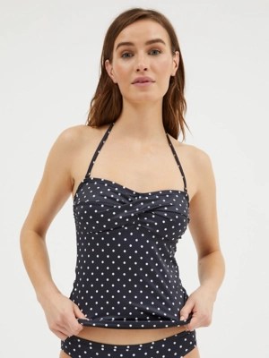 Post Surgery Black Polka Dot Tankini Top Women at ASDA
