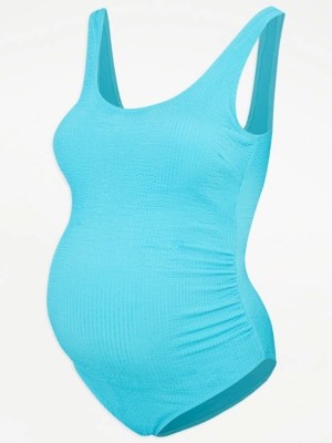 Maternity Blue Textured Swimsuit Women at ASDA