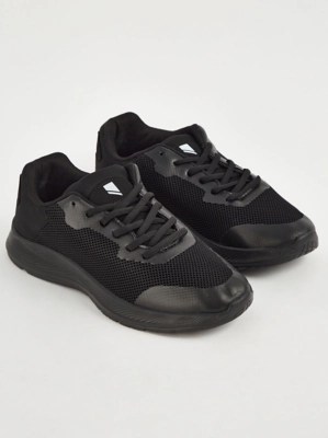 Black Mesh Sports Trainers Men at ASDA