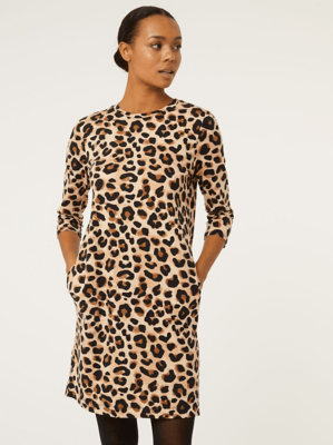 Brown Leopard Print TShirt Dress Sale & Offers at ASDA
