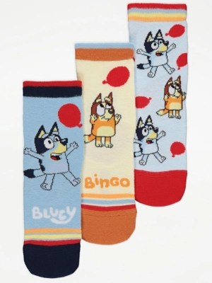 Bluey Character Print Ankle Socks 3 Pack Kids at ASDA