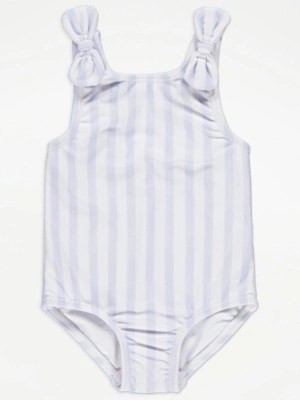 Blue Striped Swimsuit Baby at ASDA