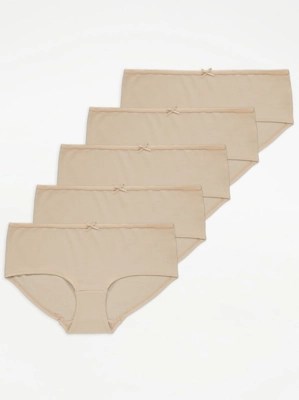 Nude Short Knickers 5 Pack Women at ASDA