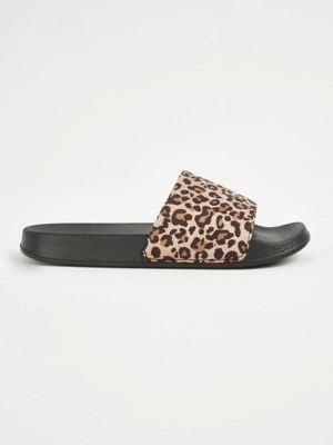 Leopard Print Sliders Women at ASDA