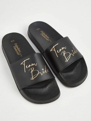 Black Team Bride Sliders Women at ASDA