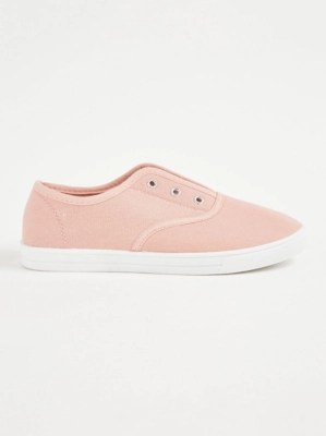 Pink Laceless Canvas Pumps Women at ASDA