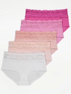 Lace Trim Short Knickers 5 Pack Sale & Offers at ASDA