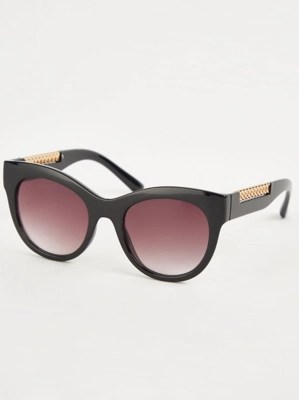 Black Chunky Gold Chain Sunglasses Women at ASDA