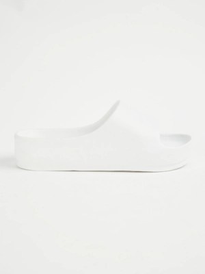 White Flatform Sliders Women at ASDA
