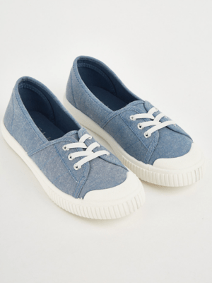 Blue Lace Up Ballet Pumps Women at ASDA