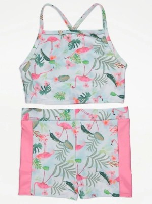 Flamingo Short Tankini Kids at ASDA
