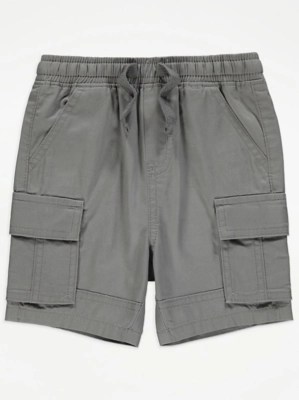 Grey Cargo Shorts Kids at ASDA
