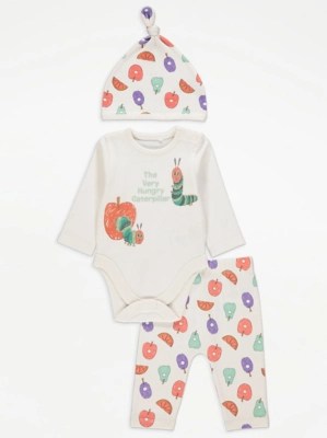 The Very Hungry Caterpillar Bodysuit Leggings and Hat Outfit Baby