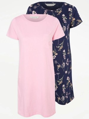 Floral Printed Nightdresses 2 Pack Women at ASDA