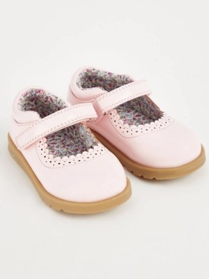 First Walkers Light Pink Patent Mary Jane Shoes Kids at ASDA