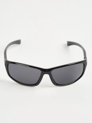 Black Sports Wrap Around Sunglasses Kids at ASDA