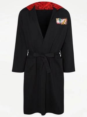 Marvel Black Jersey Dressing Gown Men at ASDA