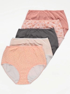 Pink Full Brief Knickers 5 Pack Sale & Offers at ASDA