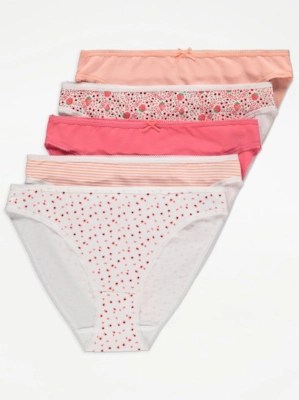 Pink High Leg Knickers 5 Pack Sale & Offers at ASDA