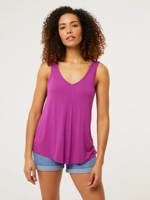 Purple Basic Swing Vest Women at ASDA