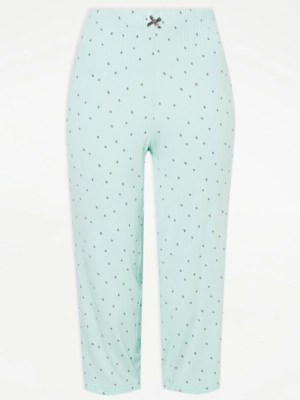 Turquoise Spot Cropped Pyjama Bottoms Lingerie at ASDA