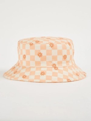 Orange Retro Checkerboard Bucket Hat Kids at ASDA