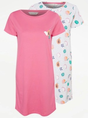 Fruit Print Nightdresses 2 Pack Sale & Offers at ASDA