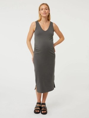 Maternity Charcoal Fitted Midi Dress Sale & Offers at ASDA