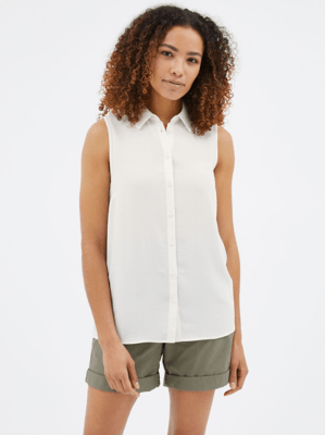 Ivory Longline Sleeveless Shirt Women at ASDA