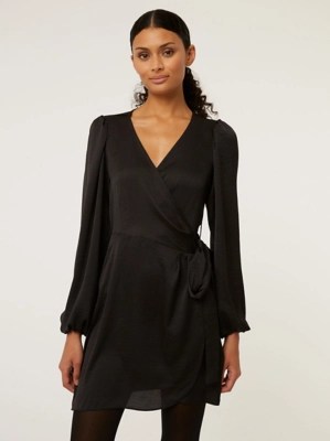 Express Satin Wrap Dress