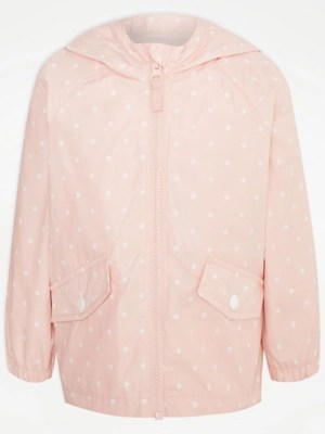 Pink Spotty Shower Resistant Mac Kids at ASDA