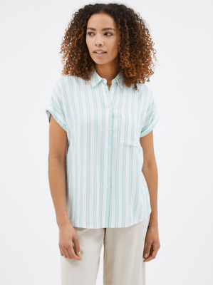 Mint Green Striped Shirt Women at ASDA