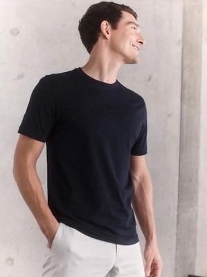 EXCLUSIVE Navy 100 Supima Cotton TShirt Men at ASDA