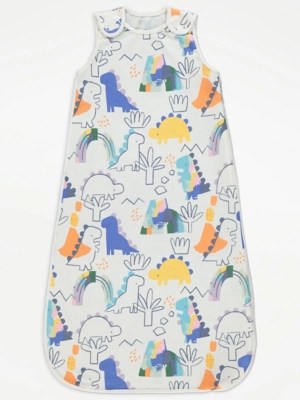 White Dinosaur Sleep Bag 0.5 Tog Baby at ASDA