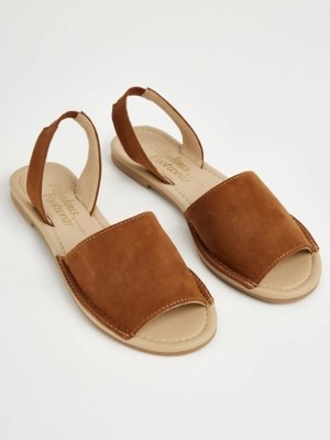 Tan Suede Effect Sandal Women at ASDA