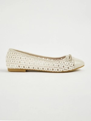 Cream Raffia Ballet Shoes Women at ASDA