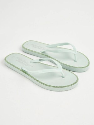 Mint Diamante Trim Flip Flops Women at ASDA