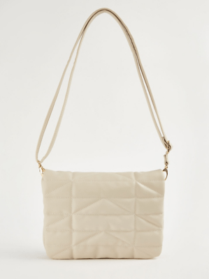 Cream Quilted Shoulder Bag Women at ASDA