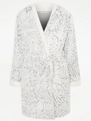 Sleepdown Grey Textured Dressing Gown Women at ASDA