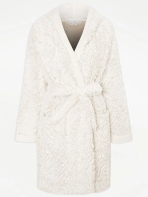 Sleepdown Cream Textured Dressing Gown Women at ASDA