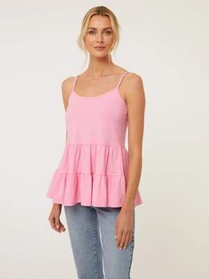 Pink Tiered Cami Top Women at ASDA