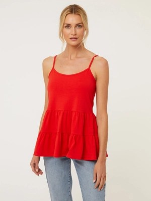 Red Tiered Cami Top Women at ASDA