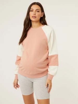 Maternity Pink Colour Block Sweatshirt Women at ASDA
