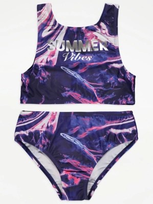 Purple Tie Dye Summer Vibes Bikini Sale & Offers at ASDA