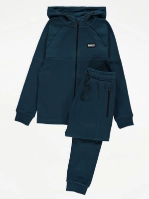 Teal Pique Tracksuit Kids at ASDA