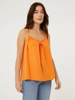 Bright Orange Tie Up Strappy Cami Top Women at ASDA