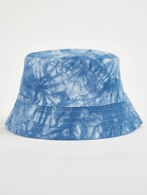 Blue Tie Dye Print Reversible Bucket Hat Men at ASDA
