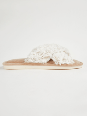 Sleepdown Tan Fleece Slippers Sale & Offers at ASDA