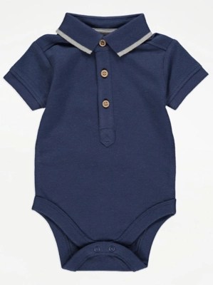 Navy Short Sleeve Polo Bodysuit Sale & Offers at ASDA
